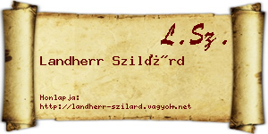 Landherr Szilárd névjegykártya